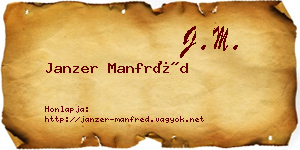 Janzer Manfréd névjegykártya
